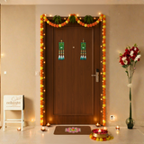 Kamdhenu Shubh Labh Green Wall Hangings: MDF Festive Decor (40cm x 9.5cm)