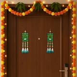 Kamdhenu Shubh Labh Green Wall Hangings: MDF Festive Decor (40cm x 9.5cm)