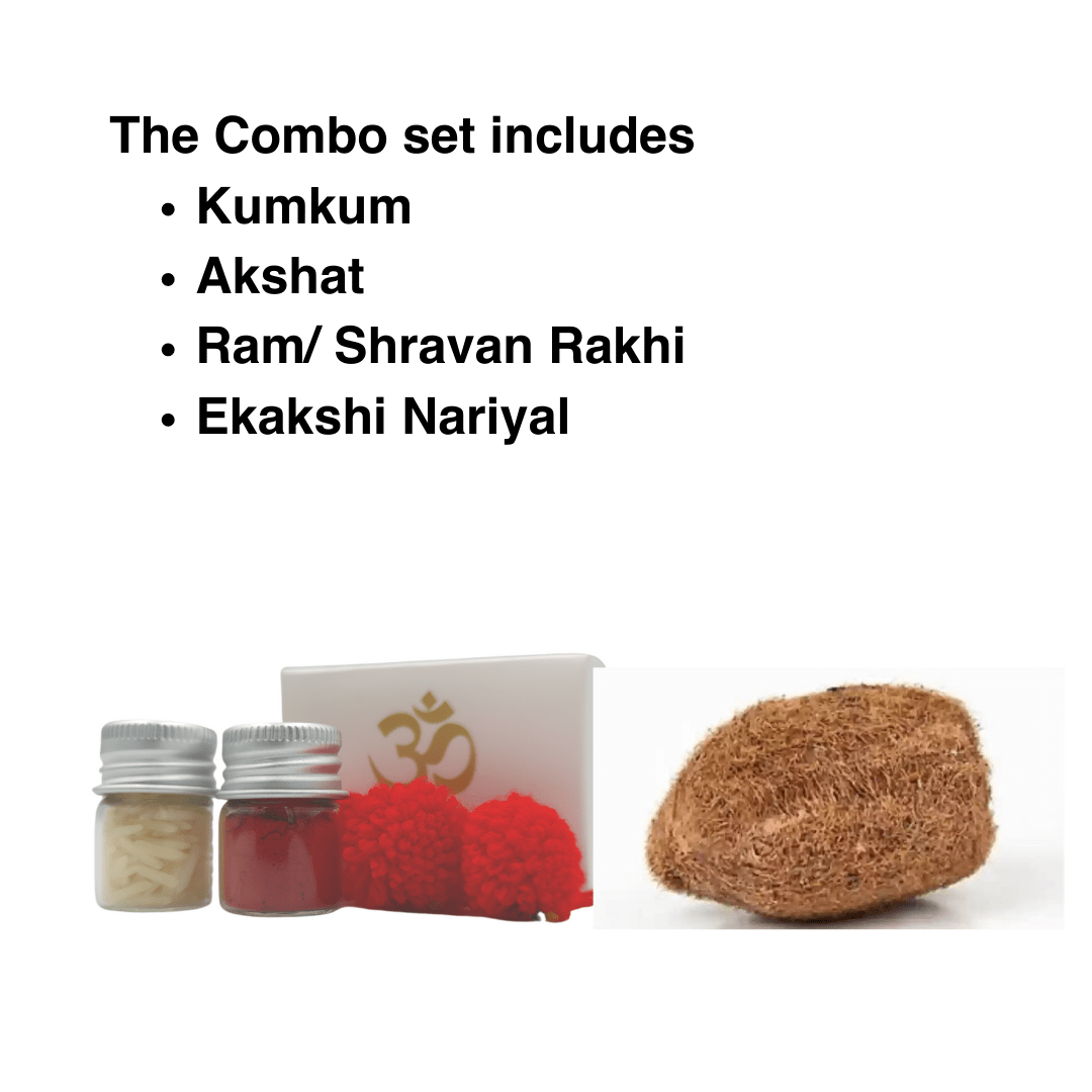 Kids Rakhi Combo with FAVOURITE Cartoon Characters (Bheem) - Set of 2, with Bonus Shravan/Ram Rakhis, Ekakshi Nariyal, Kumkum, & Akshat - Perfect for Celebrating Brotherly Love - Divinesansar