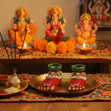 Laxmi Charan Diya Pair Set (Terracotta, 10x5x5cm)