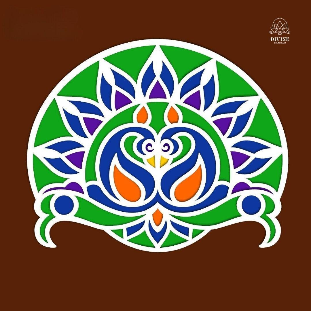 MDF Rangoli Board | Design E | Pack of 1 - Divinesansar