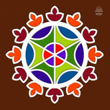 MDF Rangoli Board | Design F | Pack of 1 - Divinesansar