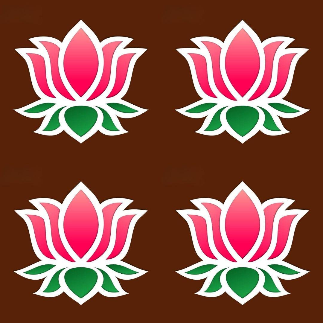 MDF Rangoli Board | Design J | 4″ x 4″ | Set of 4 - Divinesansar