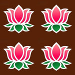 MDF Rangoli Board | Design J | 4″ x 4″ | Set of 4 - Divinesansar