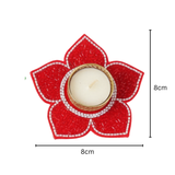 Lotus Tealight Candle Holder Set (4 pcs) | (Red, Green, Yellow, Pink)