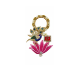 Peacock & Lotus Shubh Labh Pink Wall Hangings: Handmade Motiwork (15cm x 8.5cm)