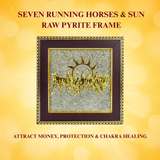 Divine Sansar Pyrite Stone Frame with Vastu Seven Running Horses & Sun