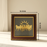 Divine Sansar Pyrite Stone Frame with Vastu Seven Running Horses & Sun