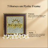 Divine Sansar Pyrite Stone Frame with Vastu Seven Running Horses & Sun