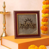 Divine Sansar Pyrite Stone Frame with Vastu Seven Running Horses & Sun