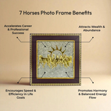Divine Sansar Pyrite Stone Frame with Vastu Seven Running Horses & Sun