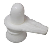 White Marble Stone Shivling - Divinesansar