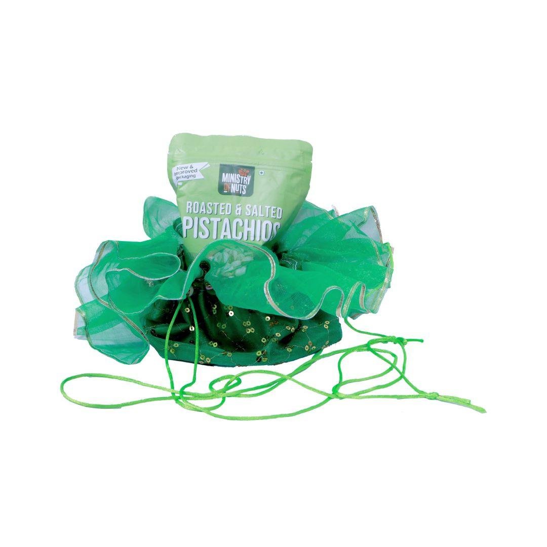 Shagun Potli Green | 45cm Diameter - Divinesansar