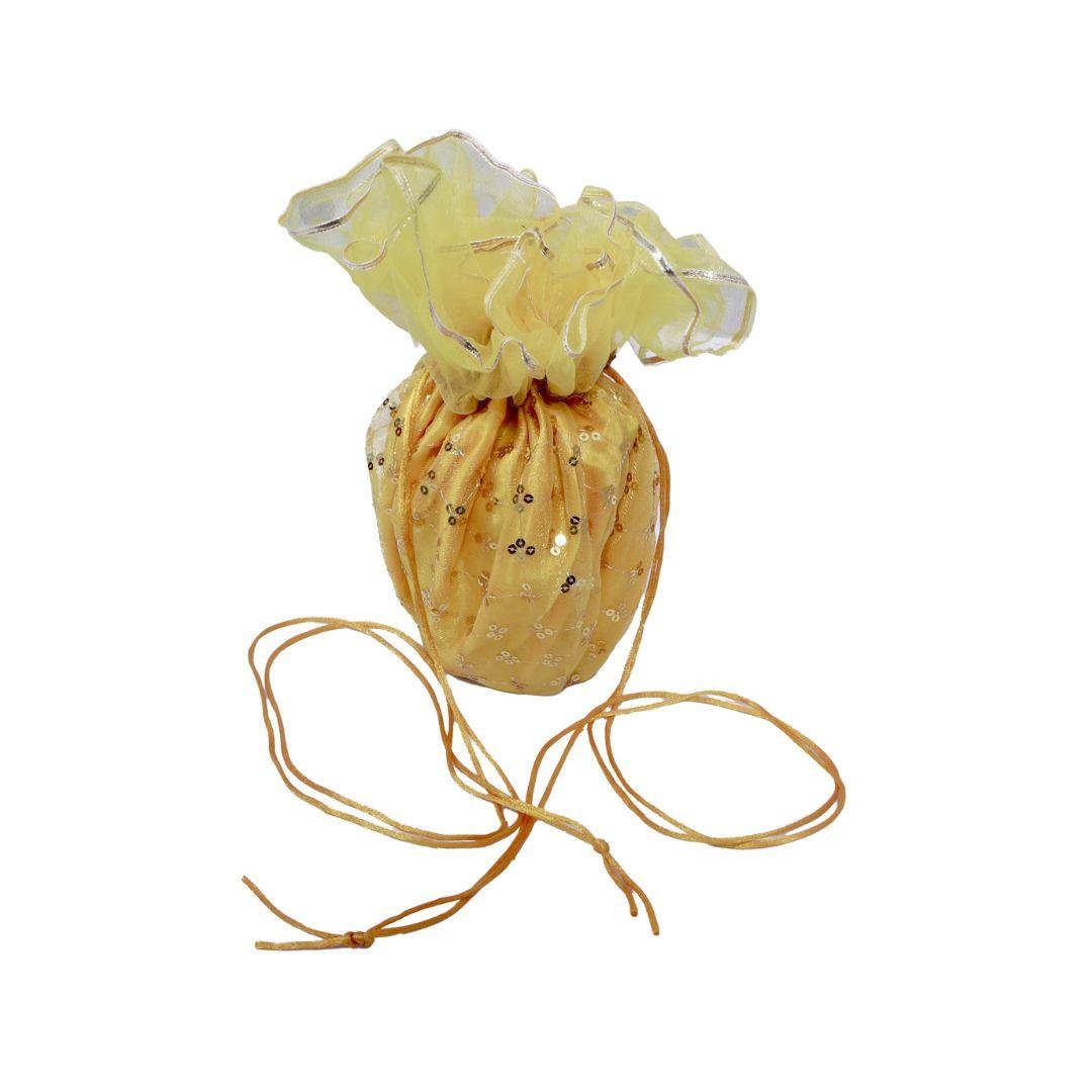 Shagun Potli Yellow | 45cm Diameter - Divinesansar