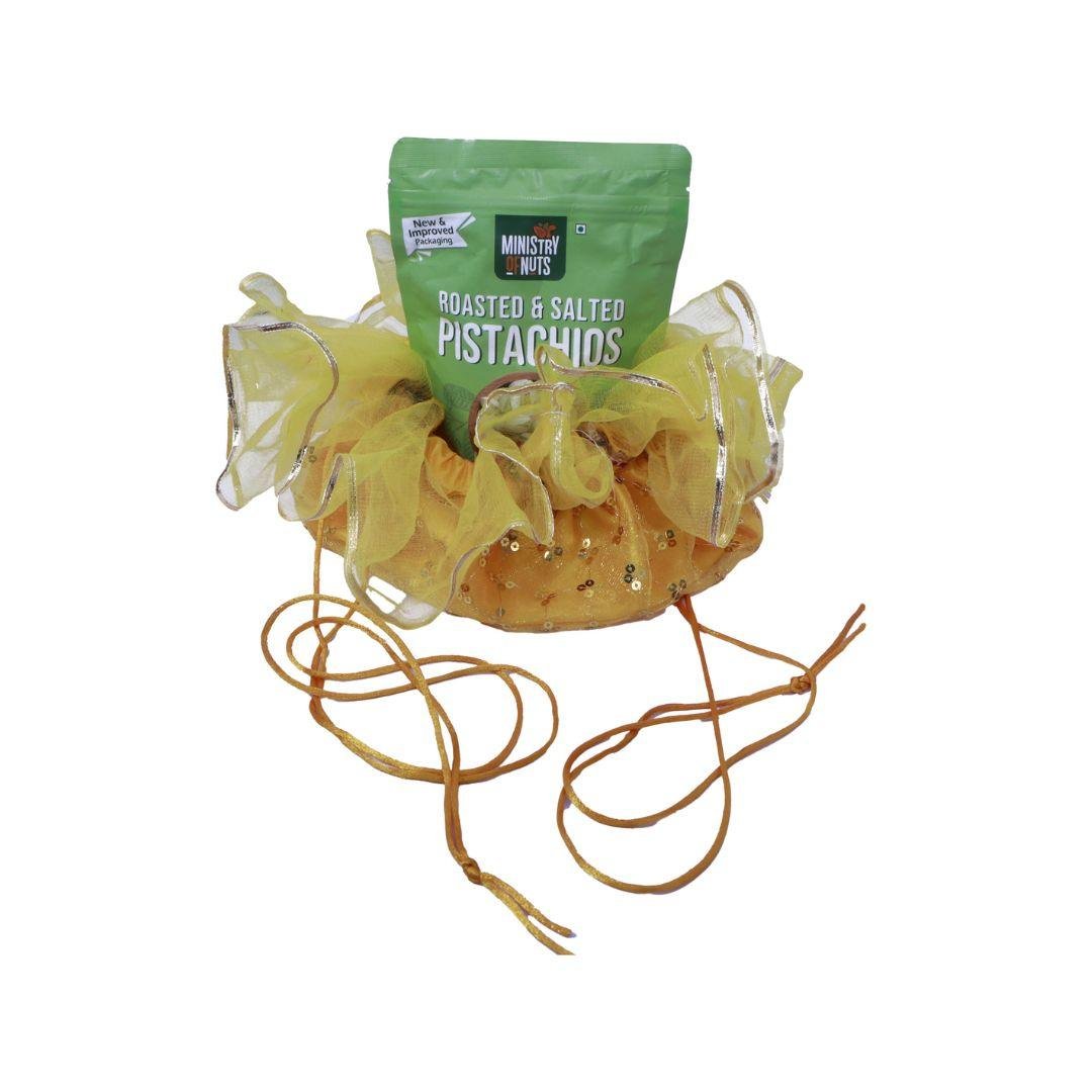 Shagun Potli Yellow | 45cm Diameter - Divinesansar