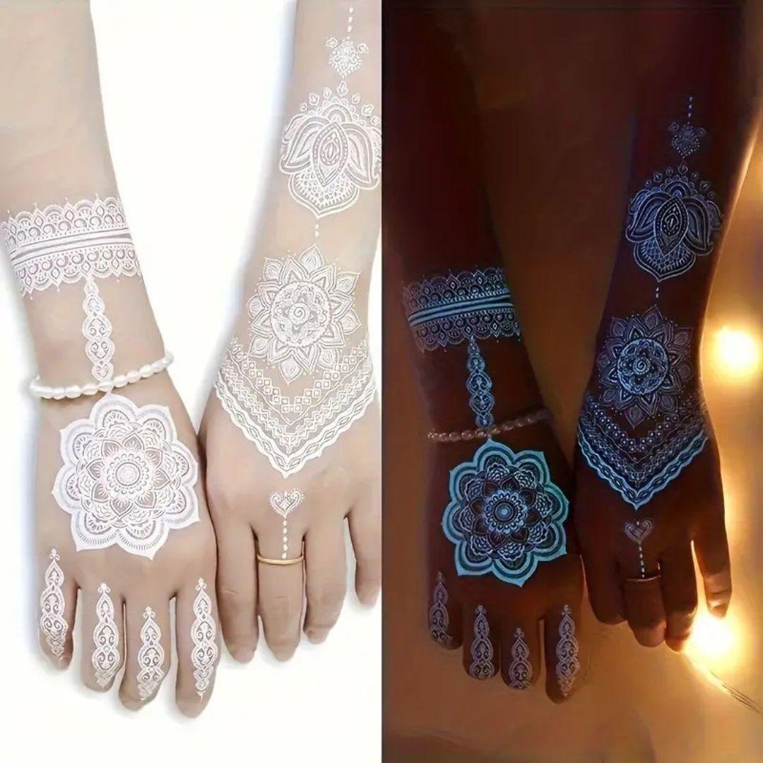 Glow-in-the-Dark Mehndi Style Tattoo - Divinesansar