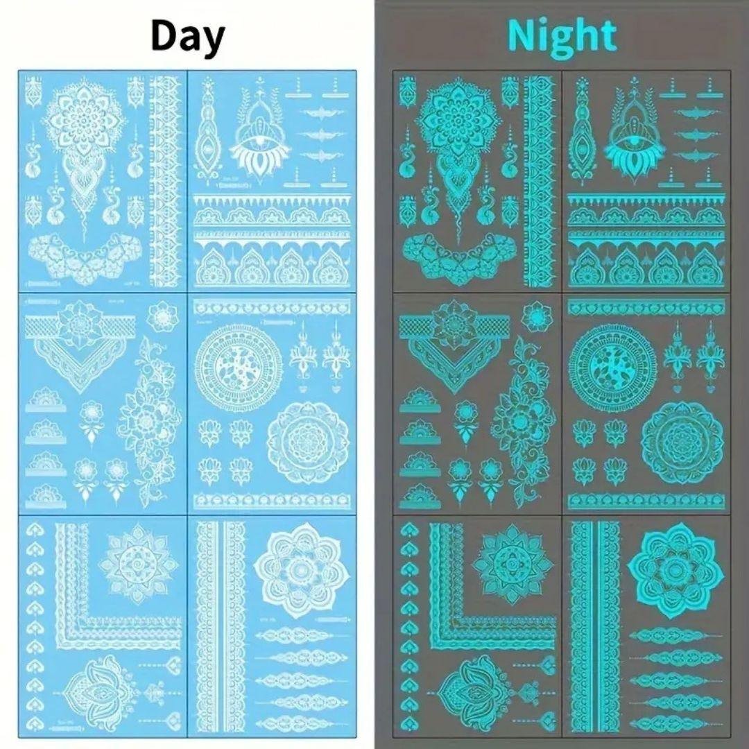 Glow-in-the-Dark Mehndi Style Tattoo - Divinesansar