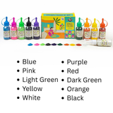 10 Rangoli Colour Powder Bottles