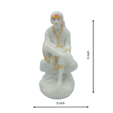 Sai Baba statue white - 5 inch - Divinesansar