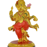Ganesha Murti Statue With Golden & Red  - 25cmx25cm - Divinesansar