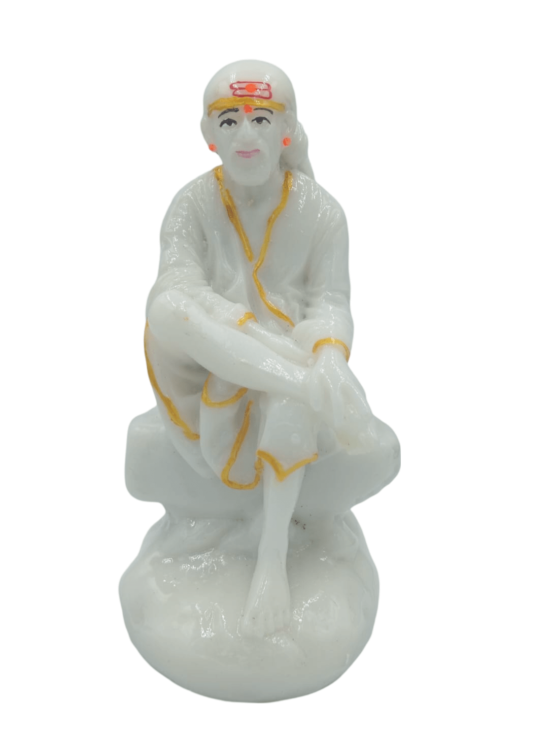 Sai Baba statue white - 5 inch - Divinesansar
