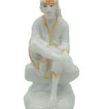 Sai Baba statue white - 5 inch - Divinesansar