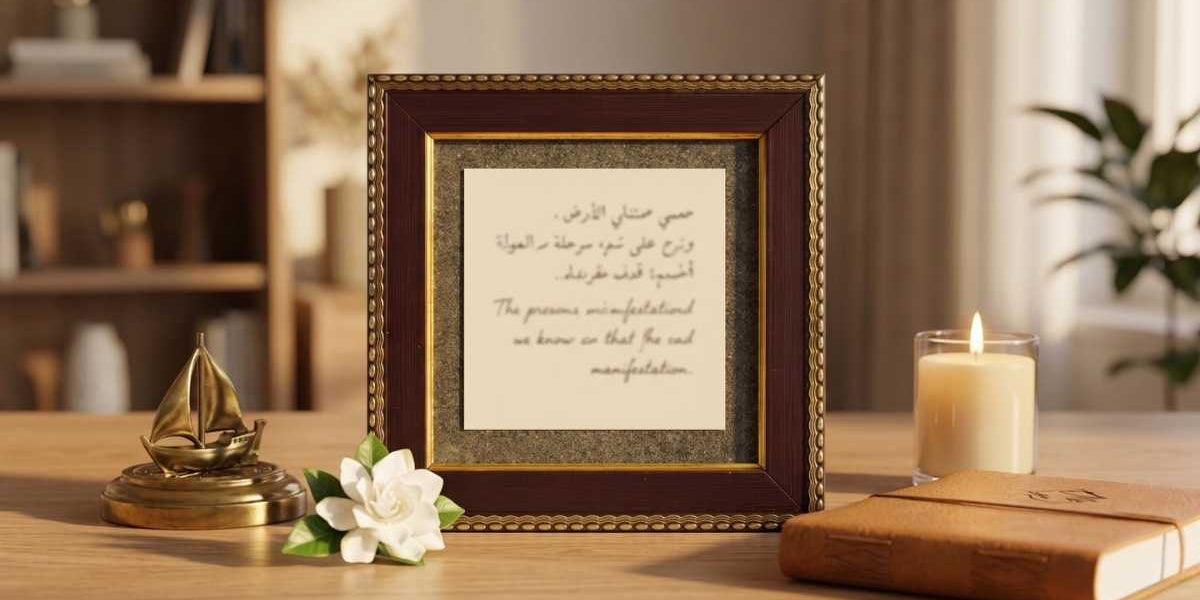 Pyrite frame with handwritten notes on a desk with a candle, flower, and golden sailboat for Vastu-Divine Sansar,UAE