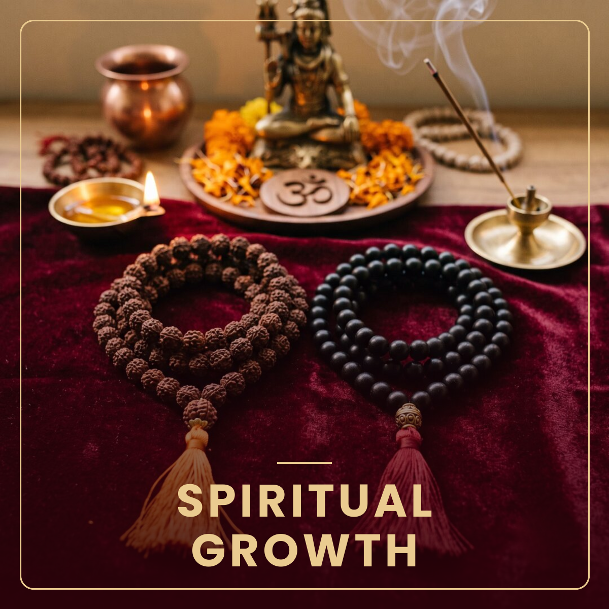 Spiritual Growth rudraksha and karungali mala collection - Divine Sansar