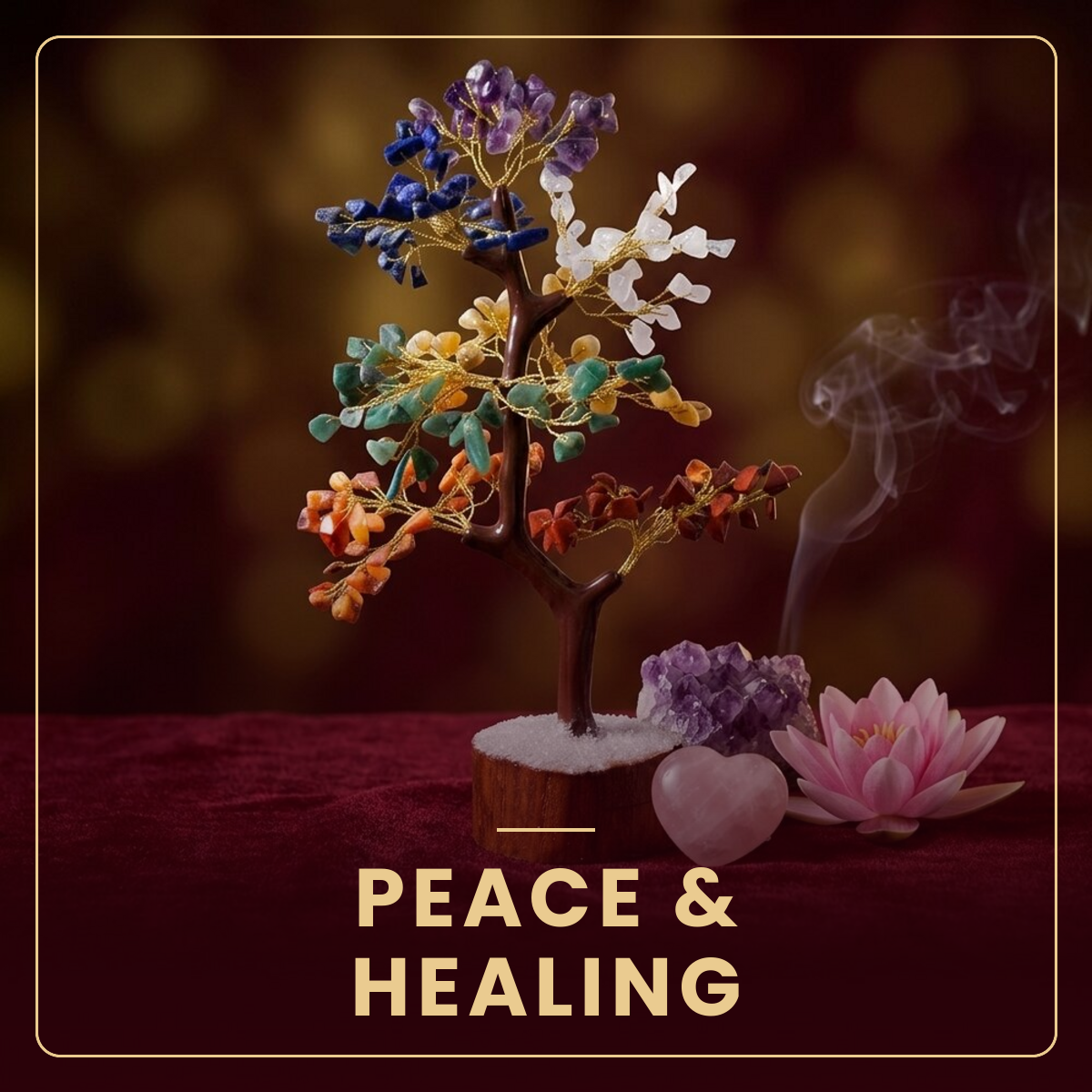 Peace and Healing seven chakra crystal tree collection - Divine Sansar