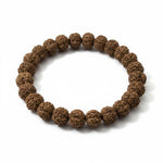 Natural unpolished Rudraksha bracelet with 10mm beads - Divine Sansar