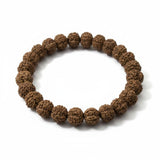 Natural unpolished Rudraksha bracelet with 10mm beads - Divine Sansar