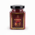 Kumkum powder 100g glass jar made from natural haldi with Divine Sansar label