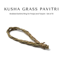 Kusha grass pavitri ring, braided darbha ring for pooja and tarpan, set of 10 - Divine Sansar UAE