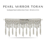 White pearl and mirror scallop door toran for Diwali - Divine Sansar