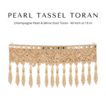 Champagne pearl tassel mirror toran for the main door - Divine Sansar