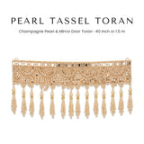 Champagne pearl tassel mirror toran for the main door - Divine Sansar