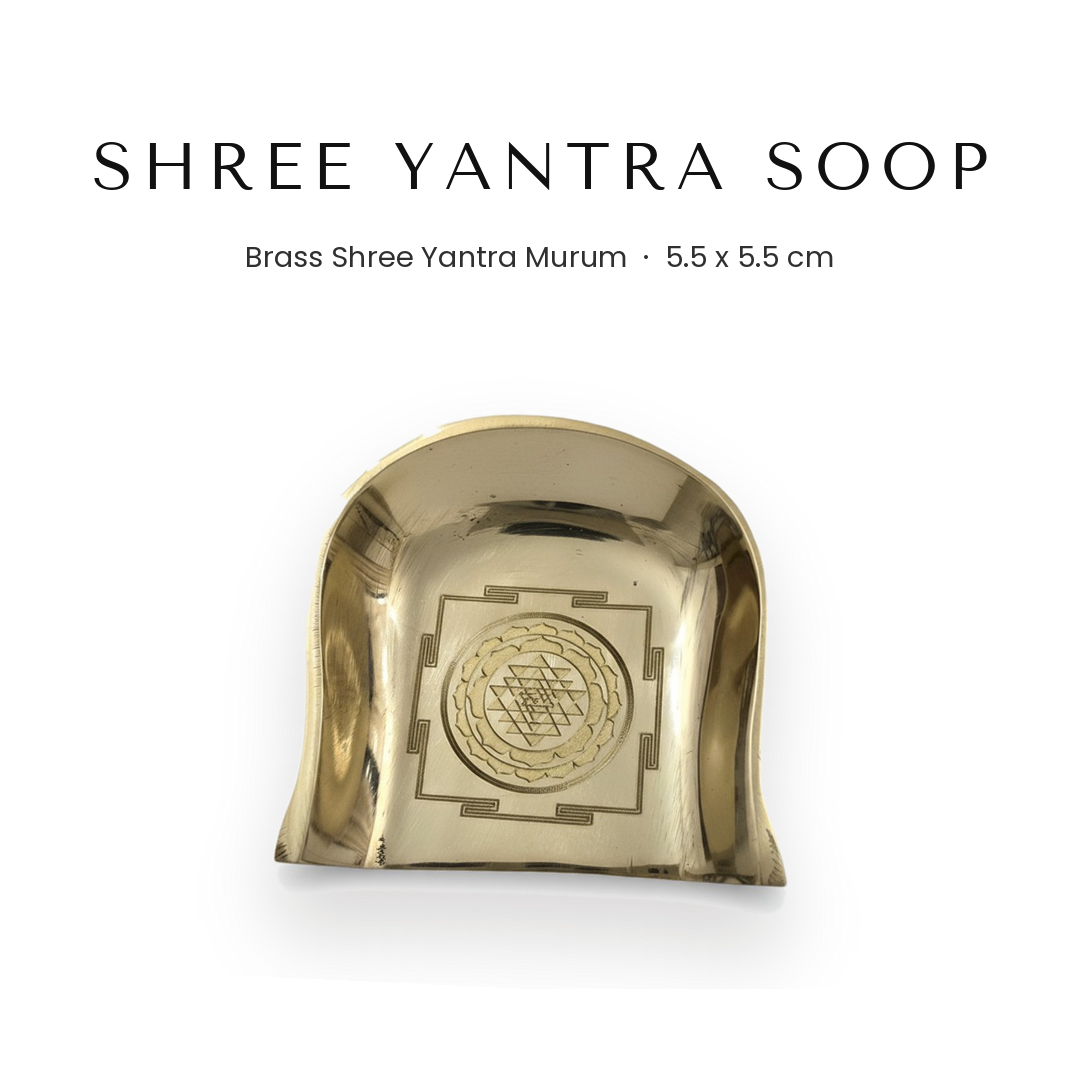 Brass Shree Yantra soop murum 5.5 cm, single piece - Divine Sansar