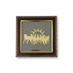Divine Sansar Seven Running Horses pyrite stone frame front studio view - Vastu wealth wall decor UAE