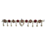 Full view of the Divine Sansar pearl string toran on a white background