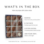 What is in the box - 12 plain clay diyas and cotton wicks - Divine Sansar