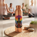 7 Chakra copper water bottle in a yoga studio - Divine Sansar