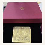 Ashtadhatu Shree Yantra in maroon velvet gift box for Dhanteras - Divine Sansar