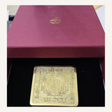 Ashtadhatu Shree Yantra in maroon velvet gift box for Dhanteras - Divine Sansar