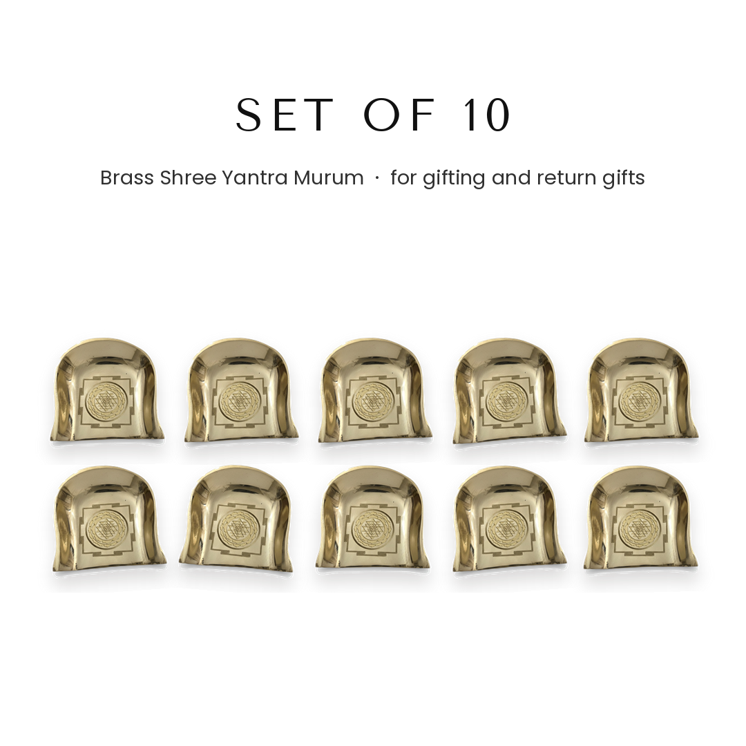 Set of 10 brass Shree Yantra soop for Diwali return gifts UAE - Divine Sansar