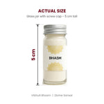 Vibhuti bhasm glass jar actual size 5 cm tall - Divine Sansar