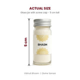 Vibhuti bhasm glass jar actual size 5 cm tall - Divine Sansar