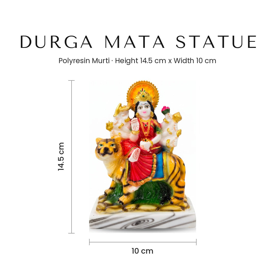 Durga Mata statue size 14.5 cm height x 10 cm width - Divine Sansar