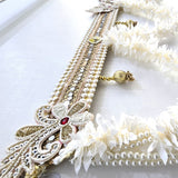 Corner tassel and gold ghungroo detail on the Divine Sansar mogra toran