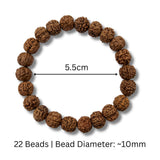 Rudraksha bracelet size guide 22 beads 10mm 5.5cm diameter - Divine Sansar