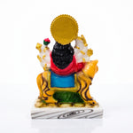 Back view of polyresin Durga Mata murti with gold halo - Divine Sansar